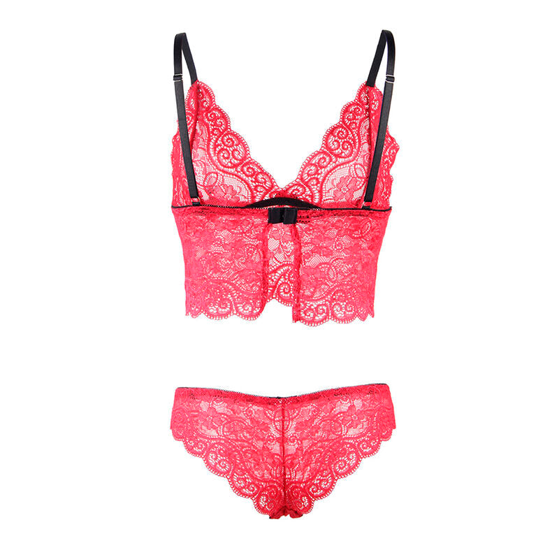 SUBBLIME - 953904 CAMISÓN DE SEDA Y ENCAJE + BRAGUITA ROJA L/XL