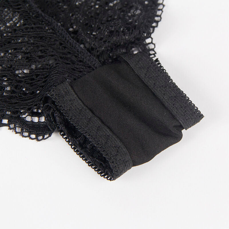 SUBBLIME - 953911 SILK AND LACE NIGHTGOWN + BLACK PANTIES S/M