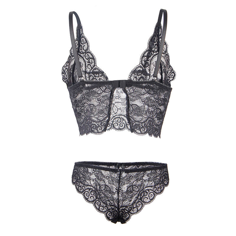 SUBBLIME - 953928 SILK AND LACE NIGHTGOWN + BLACK PANTIES L/XL