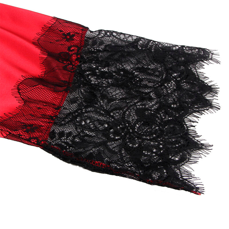 SUBBLIME - 954024 SHEER LACE SLEEVE AT THE BACK + RED/BLACK THONG L/XL