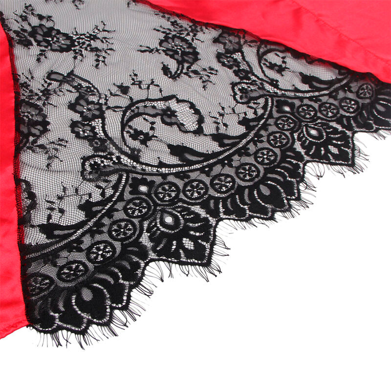 SUBBLIME - 954024 SHEER LACE SLEEVE AT THE BACK + RED/BLACK THONG L/XL