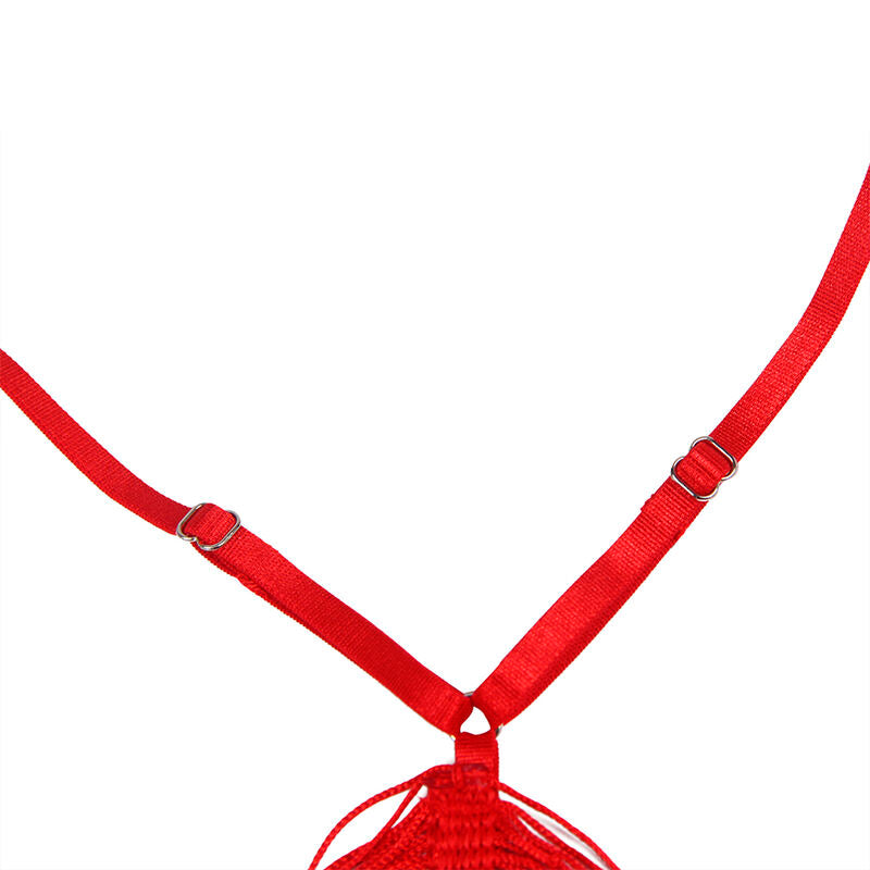 SUBBLIME - 954253 RED STRAP DRESS + THONG L/XL