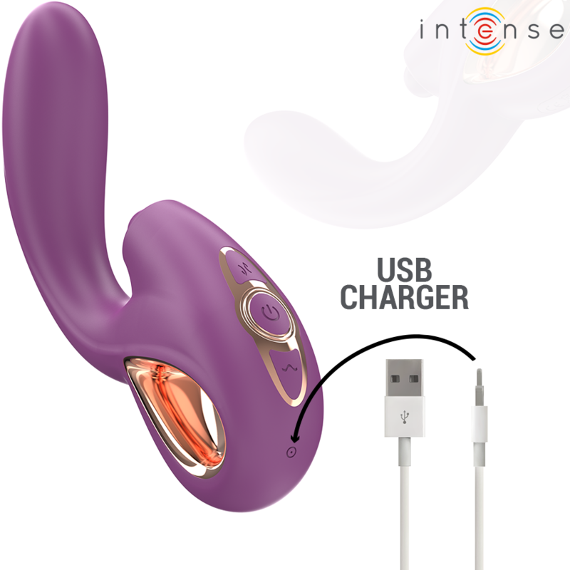 INTENSE - LALI VIBRADOR MULTIFUNCIONAL CON TOQUES Y EMPUJE DEL PUNTO G Y VIBRACIÓN MORADO