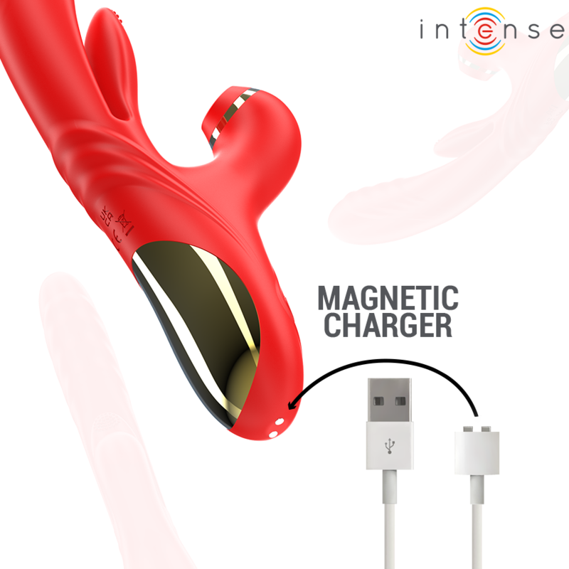 INTENSE - KAROL MULTIFUNCTION VIBRATOR IMPULSE &amp; STIMULATION &amp; SUCTION RED