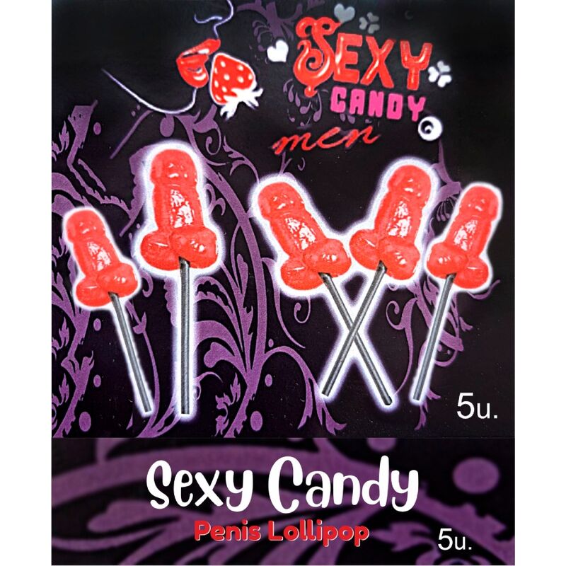 SPICY DIABLO - BOX WITH 5 CHERRY PENIS-SHAPED LOLLIPOPS