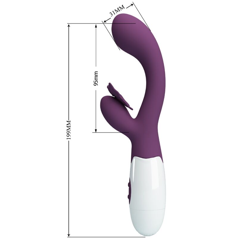 PRETTY LOVE - BUTTERFLY KISS RABBIT VIBRATOR AND G-SPOT STIMULATOR PURPLE