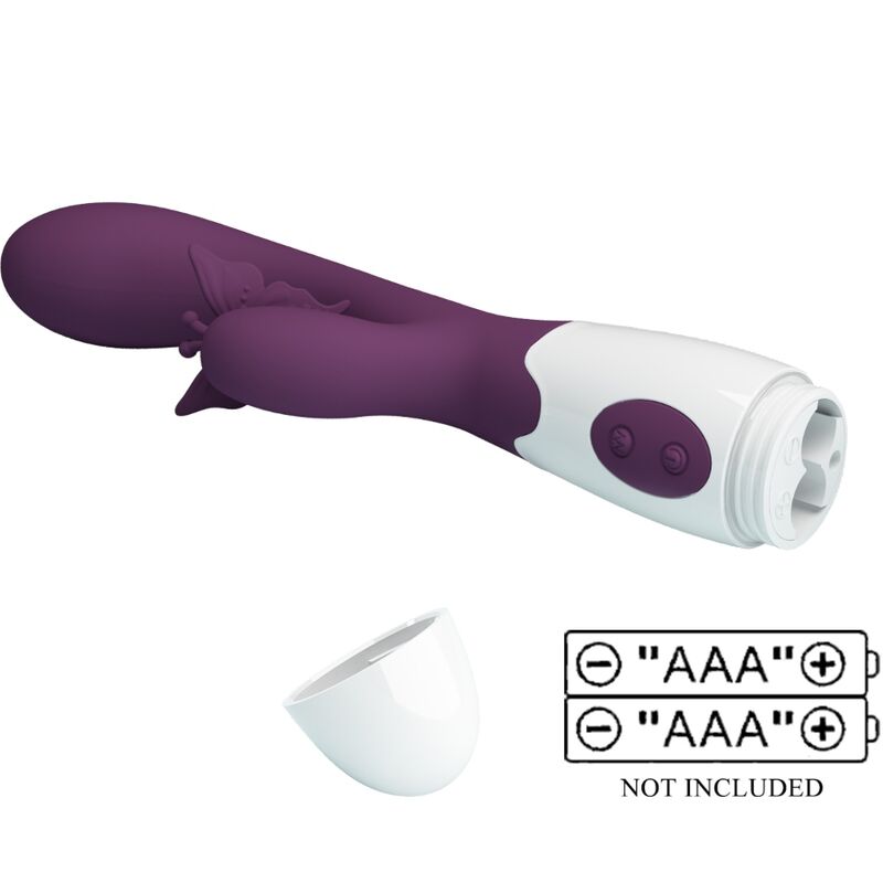 PRETTY LOVE - BUTTERFLY KISS RABBIT VIBRATOR AND G-SPOT STIMULATOR PURPLE