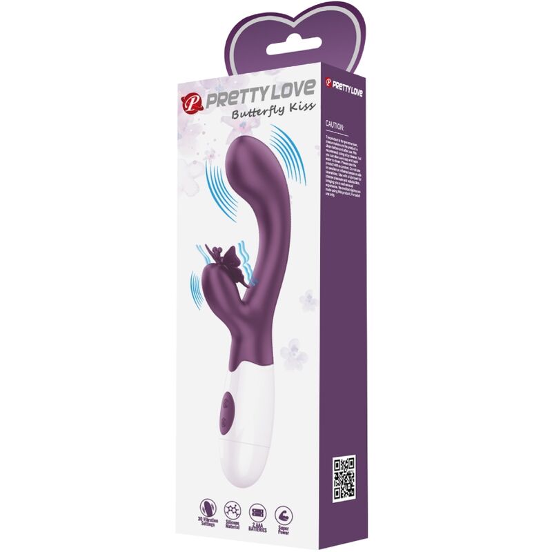 PRETTY LOVE - BUTTERFLY KISS RABBIT VIBRATOR AND G-SPOT STIMULATOR PURPLE