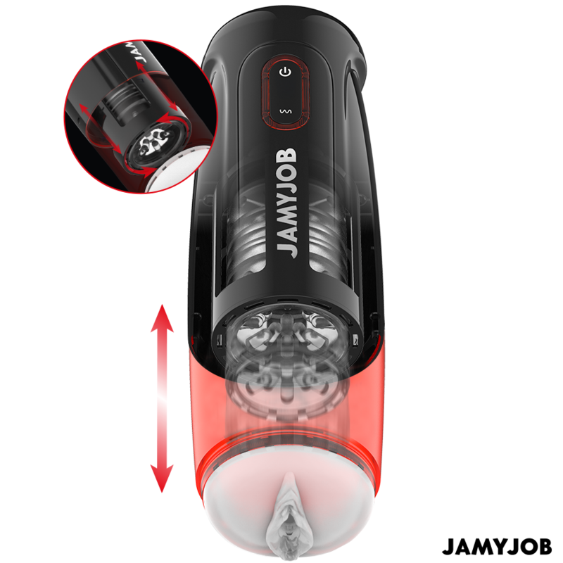 JAMYJOB - MASTURBADOR VAGINA AUTOMÁTICO STORM 10 MODOS DE ROTACIÓN Y EMPUJE