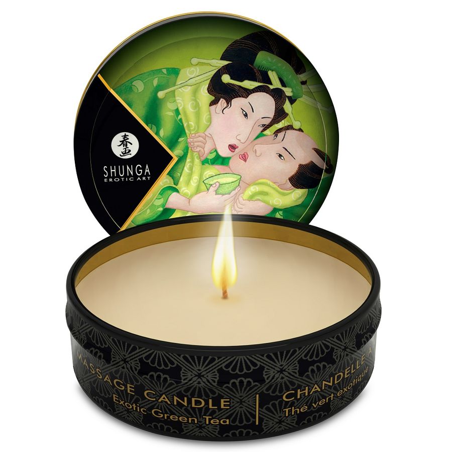 SHUNGA - MINI CARESS BY CANDELIGHT MASSAGE T CANDLE GREEN 30 ML