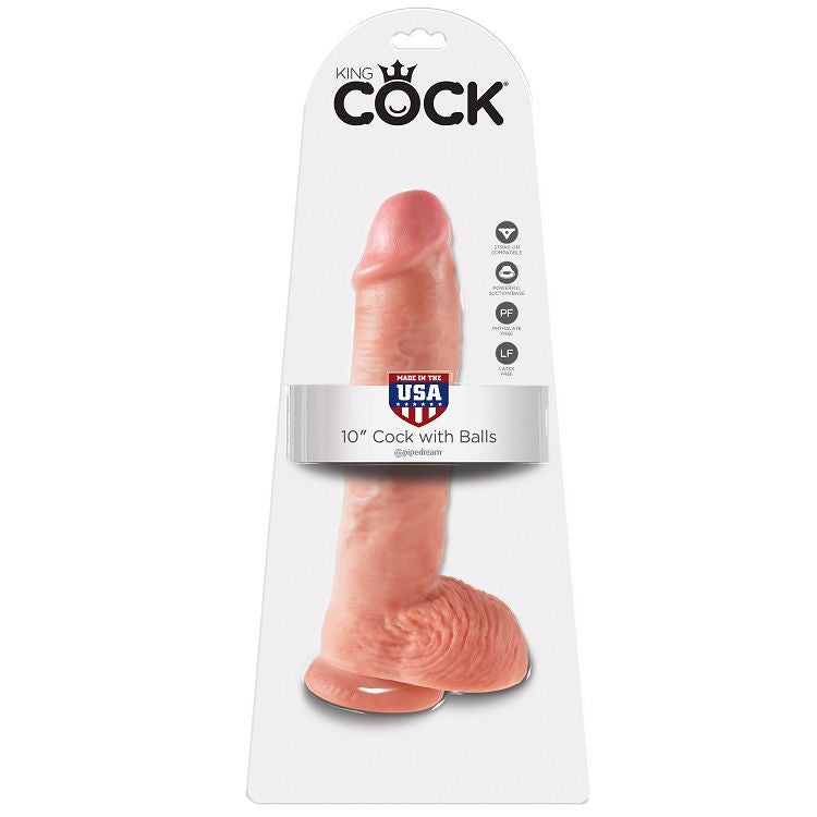 KING COCK - 10 DILDO MEAT WITH BALLS 26.5 CM