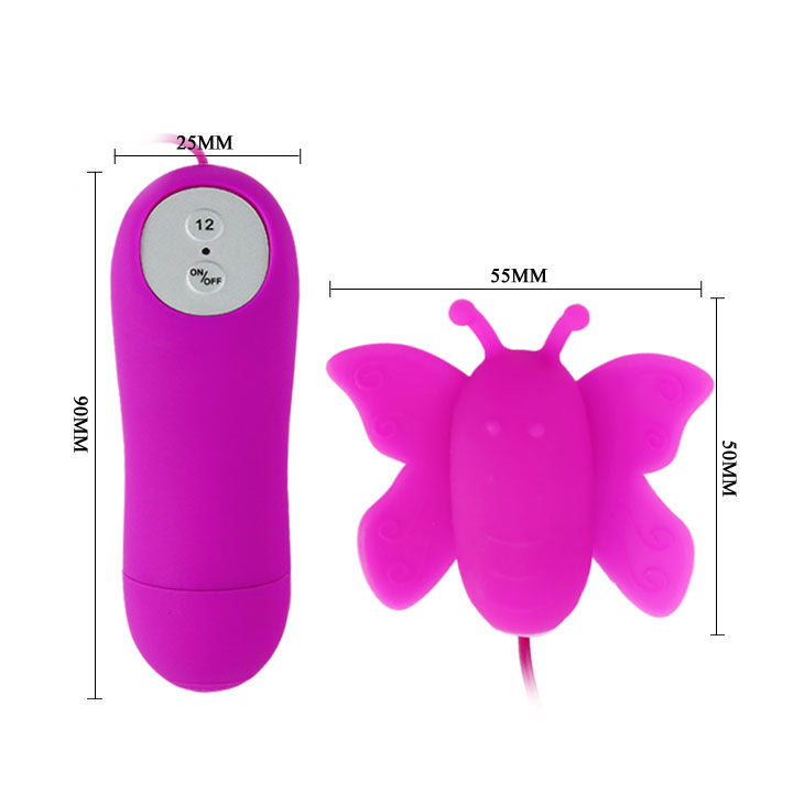 LOVE EGGS BUTTERFLY CLITORAL STIMULATOR 12 SPEED PURPLE REMOTE CONTROL