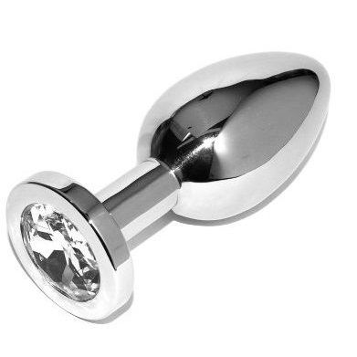 METAL HARD - SMALL CLEAR DIAMOND ANAL PLUG 5.71CM