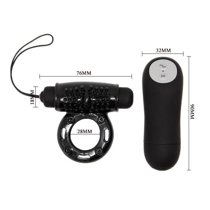 BAILE - ANEL DE CONTROLE REMOTO PRETO 20V - Intimate Vibes