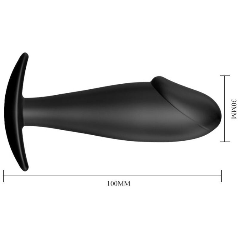 PRETTY LOVE - BLACK SILICONE PENIS SHAPE ANAL PLUG