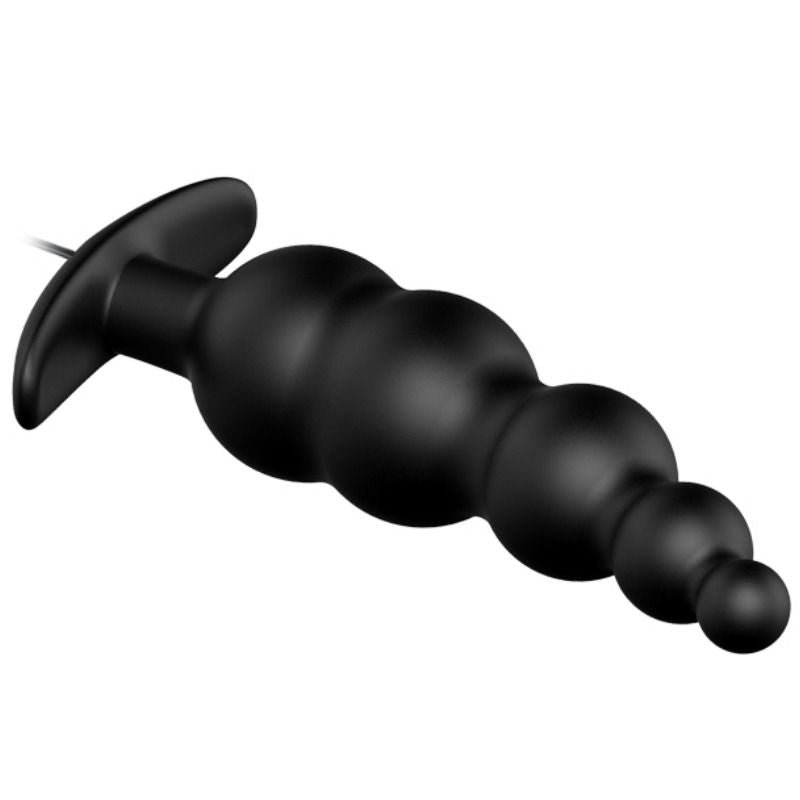PRETTY LOVE - PLUG ANAL DE SILICONA CON ESTIMULACIÓN EXTRA Y 12 MODOS DE VIBRACIÓN - NEGRO