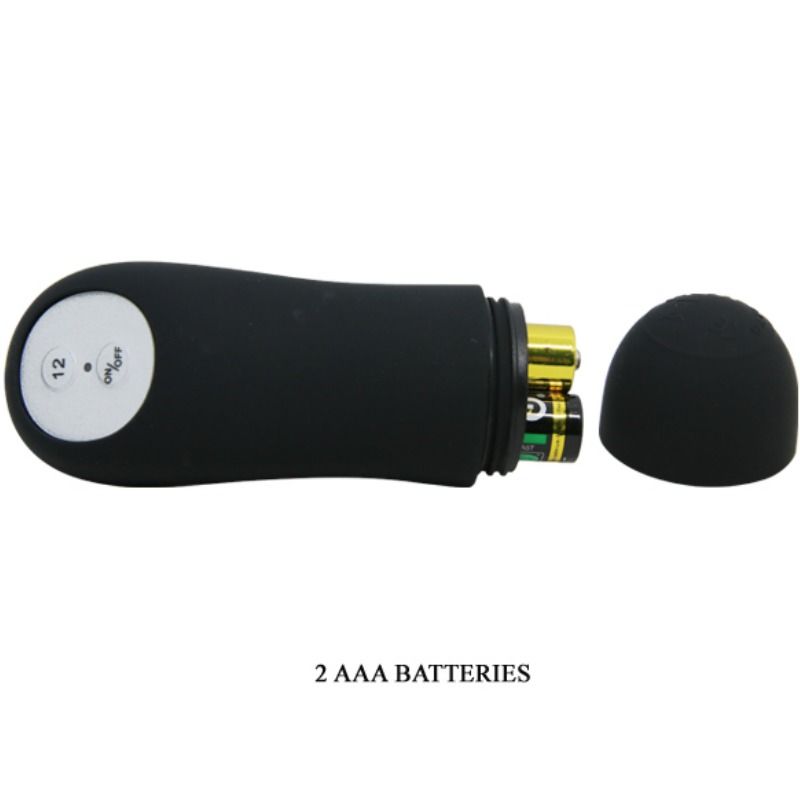 PRETTY LOVE - PLUG ANAL DE SILICONA CON ESTIMULACIÓN EXTRA Y 12 MODOS DE VIBRACIÓN - NEGRO