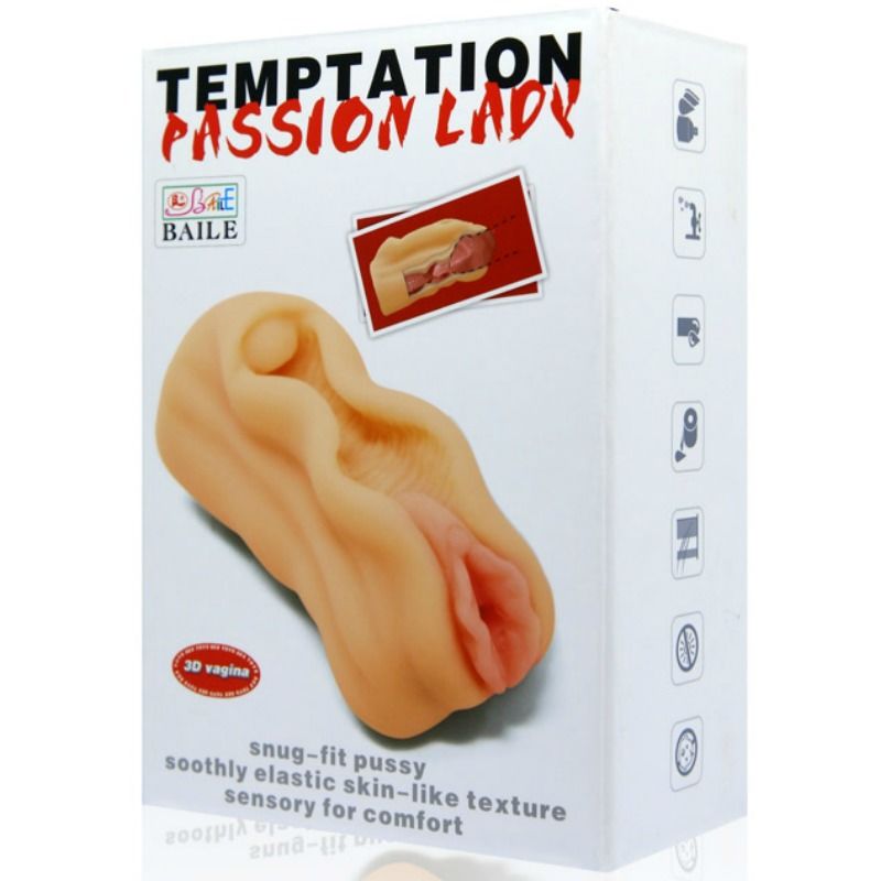 BAILE - MINI MASTURBADOR MASCULINO DISEÑO VAGINA LABIOS