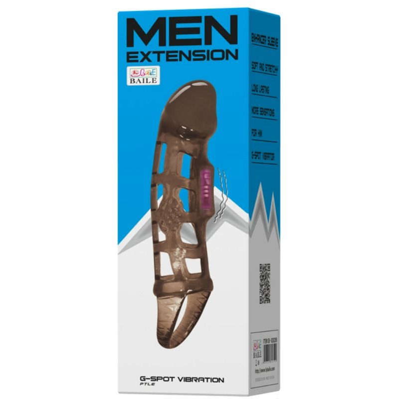 BAILE - PENIS EXTENSION SLEEVE WITH VIBRATOR AND 13.5 CM HANDLE