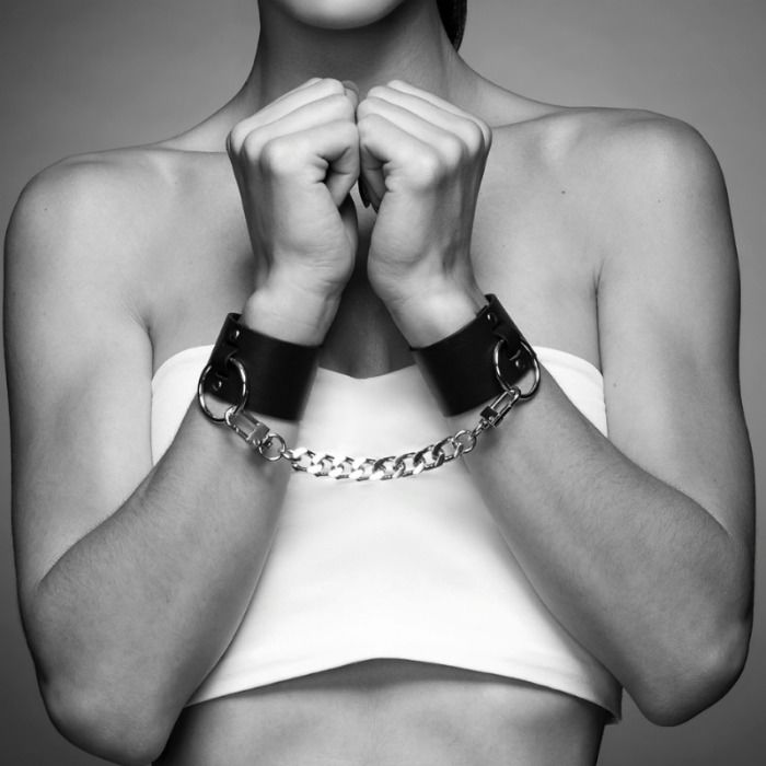 JEWELLERY INDISCRETS MAZE - WIDE BLACK CUFFS