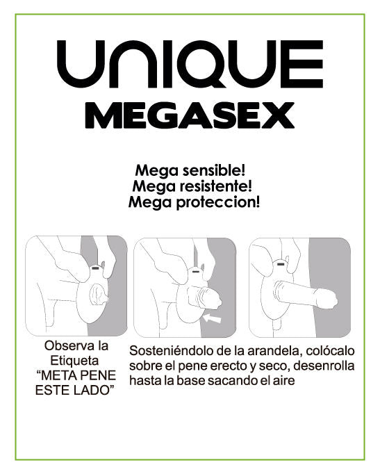 UNIQ - MEGASEX PRESERVATIVOS SENSIBLES SIN LÁTEX 3 UNIDADES
