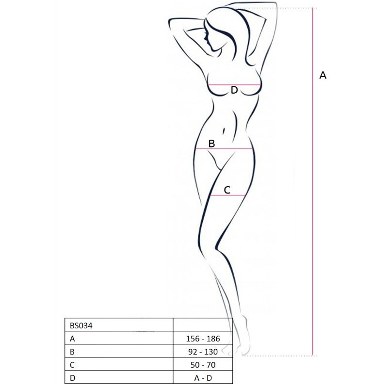 PASSION - WOMAN BS034 BLACK BODYSTOCKING ONE SIZE