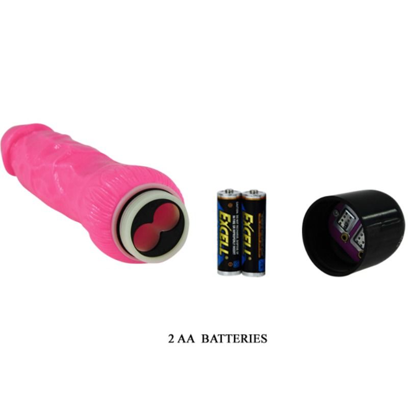 BAILE - PINK COLORFUL REALISTIC SEX VIBRATOR 24 CM