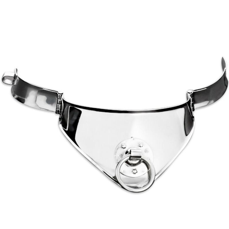 HARD METAL - RETAINING COLLAR WITH RING AND PADLOCK 12.5 CM