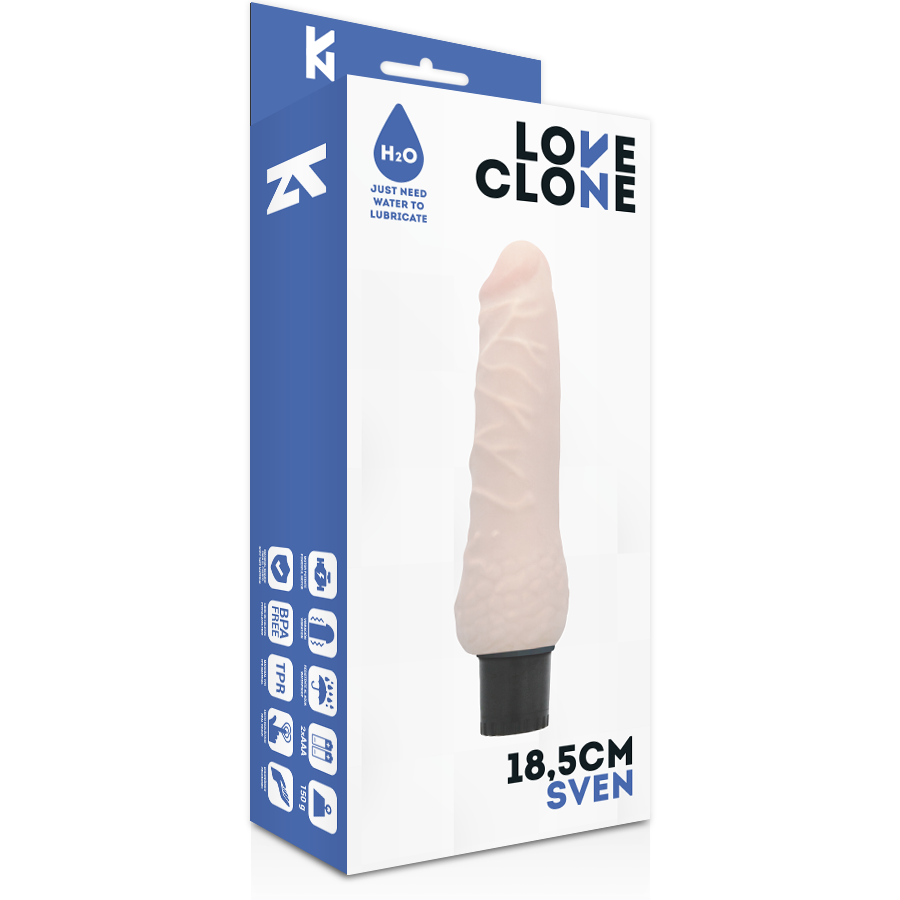 LOVECLONE - SVEN VIBRADOR AUTOLUBRICANTE 18,5 CM -O- 3,3 CM