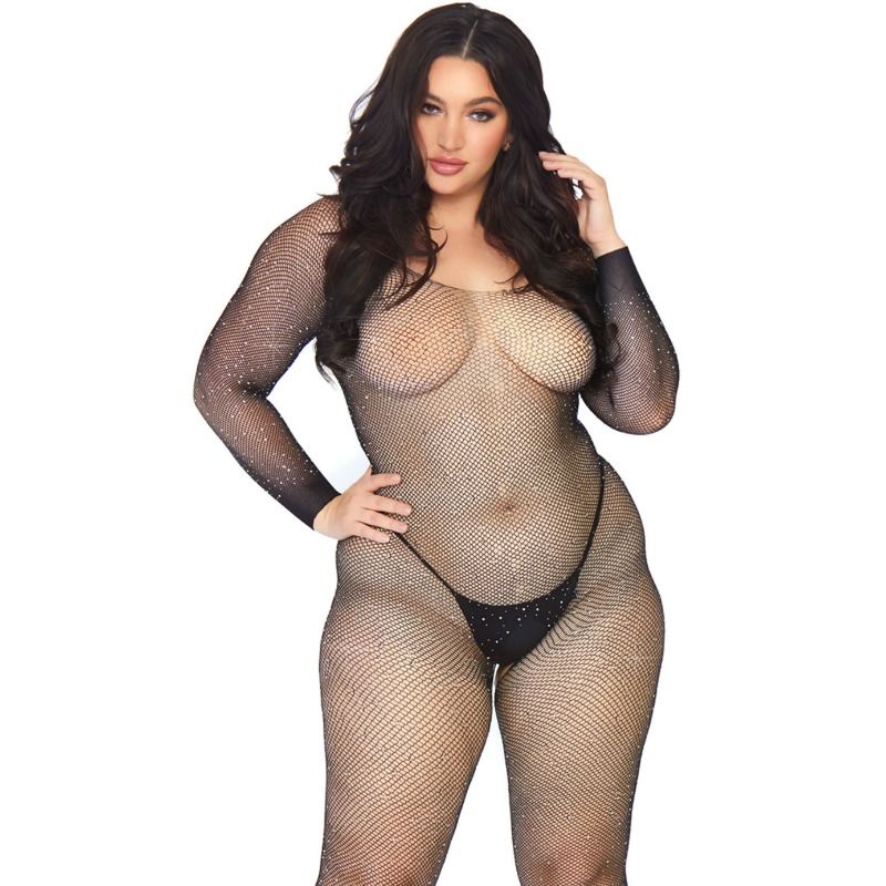 LEG AVENUE - CRYSTALIZED BODY SOCKS 1X-2X