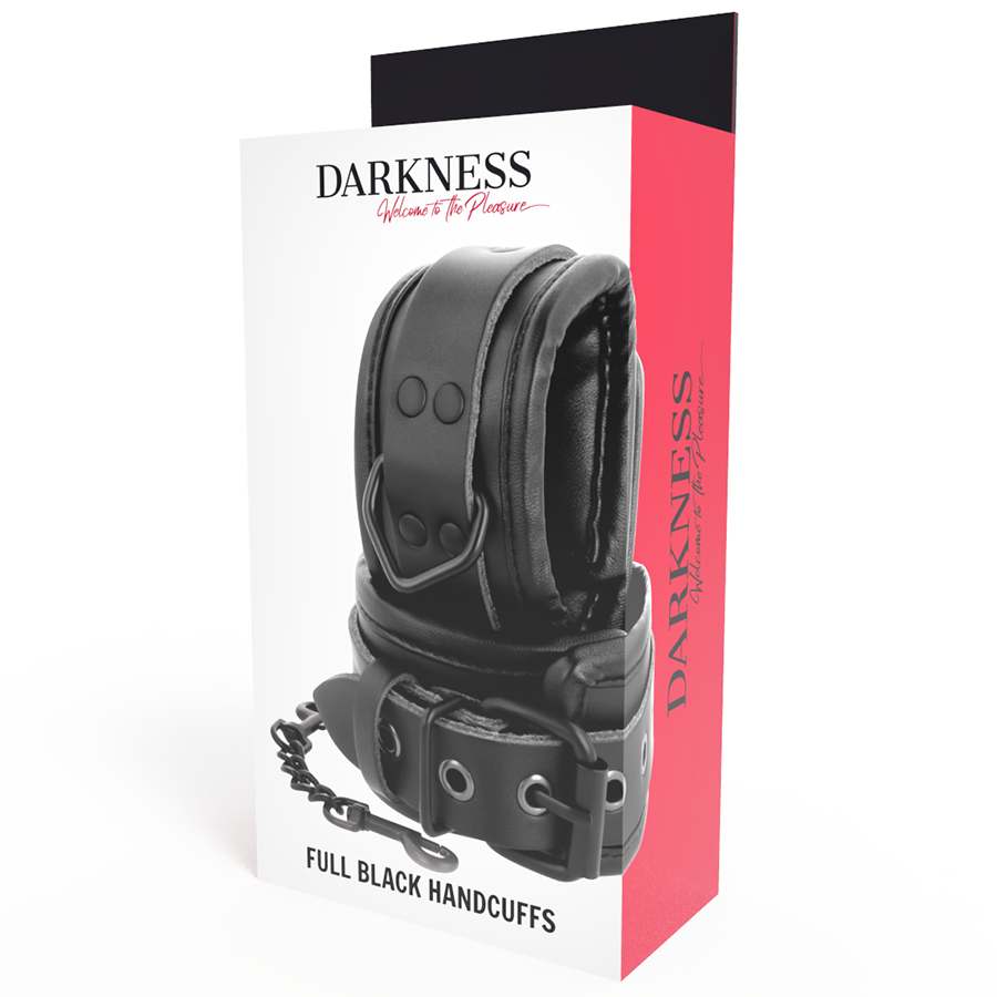 DARKNESS - ADJUSTABLE BLACK LEATHER HAND CUFFS
