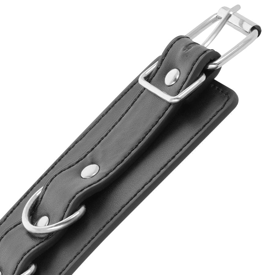DARKNESS - BLACK ADJUSTABLE LEATHER ANKLE CUFFS