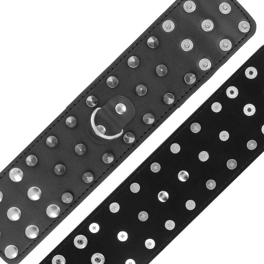 DARKNESS - SKULLS AND BONES HANDCUFFS WITH BLACK DOTS