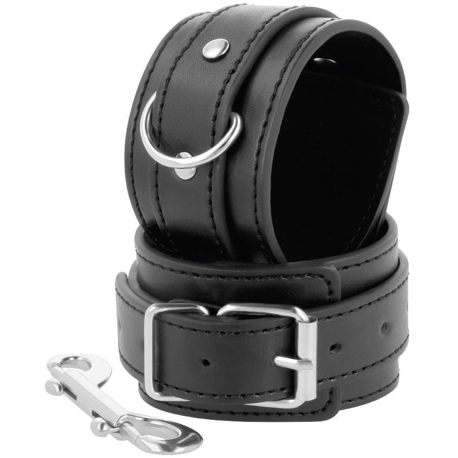 DARKNESS - ADJUSTABLE BLACK HANDCUFFS WITH DOUBLE REINFORCEMENT TAPE