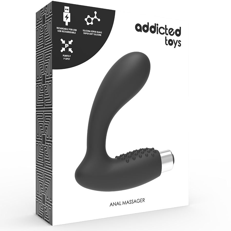 ADDICTED TOYS - RECHARGEABLE PROSTHETIC VIBRATOR - MODEL 5 - BLACK