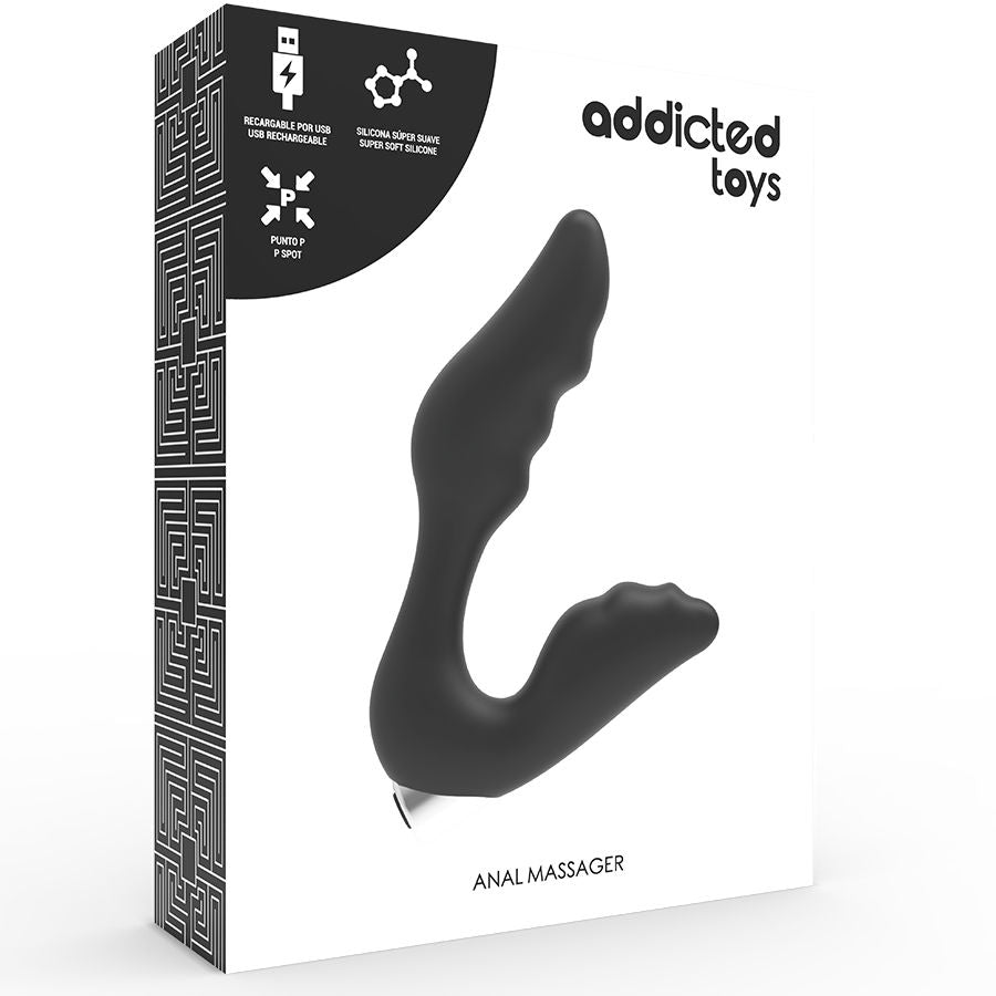 ADDICTED TOYS - RECHARGEABLE PROSTHETIC VIBRATOR MODEL 6 - BLACK