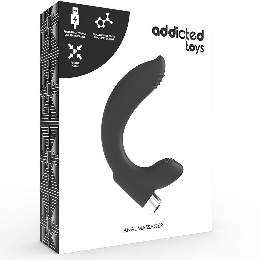 ADDICTED TOYS - RECHARGEABLE PROSTHETIC VIBRATOR MODEL 7 - BLACK