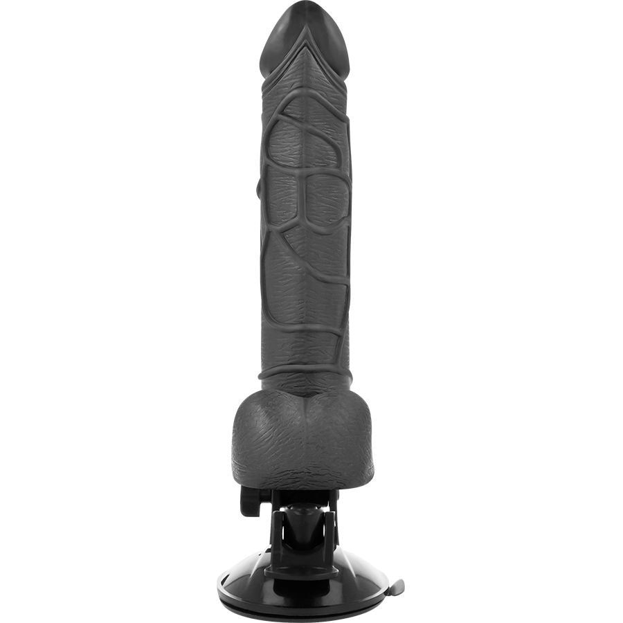 BASECOCK - REALISTIC VIBRATOR WITH REMOTE CONTROL AND NATURAL TESTICLES 19.5 CM -O- 4 CM