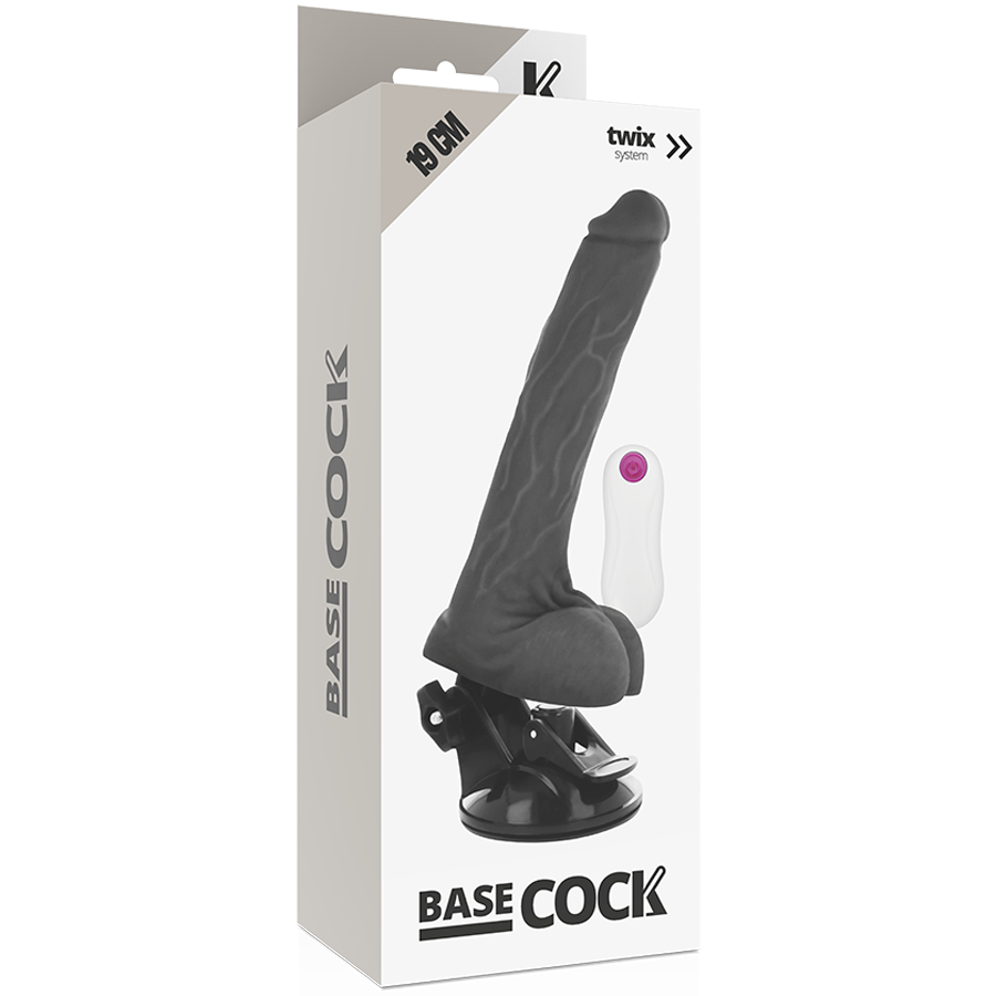 BASECOCK - REALISTIC NATURAL REMOTE CONTROL VIBRATOR 19 CM -O- 4 CM