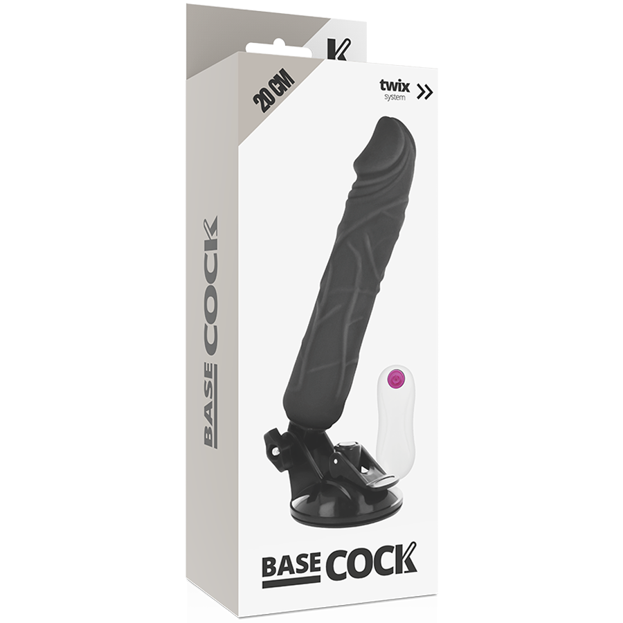 BASECOCK - REALISTIC NATURAL REMOTE CONTROL VIBRATOR 20 CM -O- 4 CM