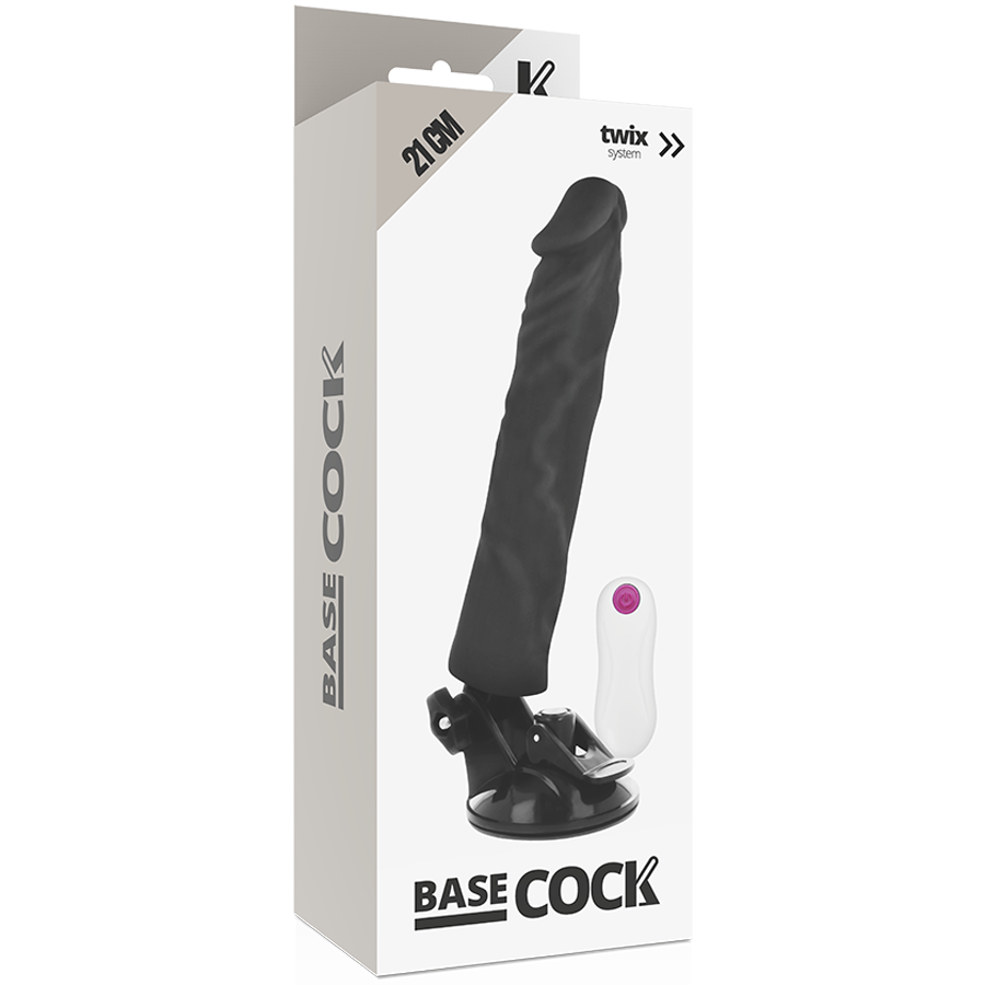 BASECOCK - REALISTIC VIBRATOR WITH REMOTE CONTROL NATURAL 21 CM -O- 4 CM