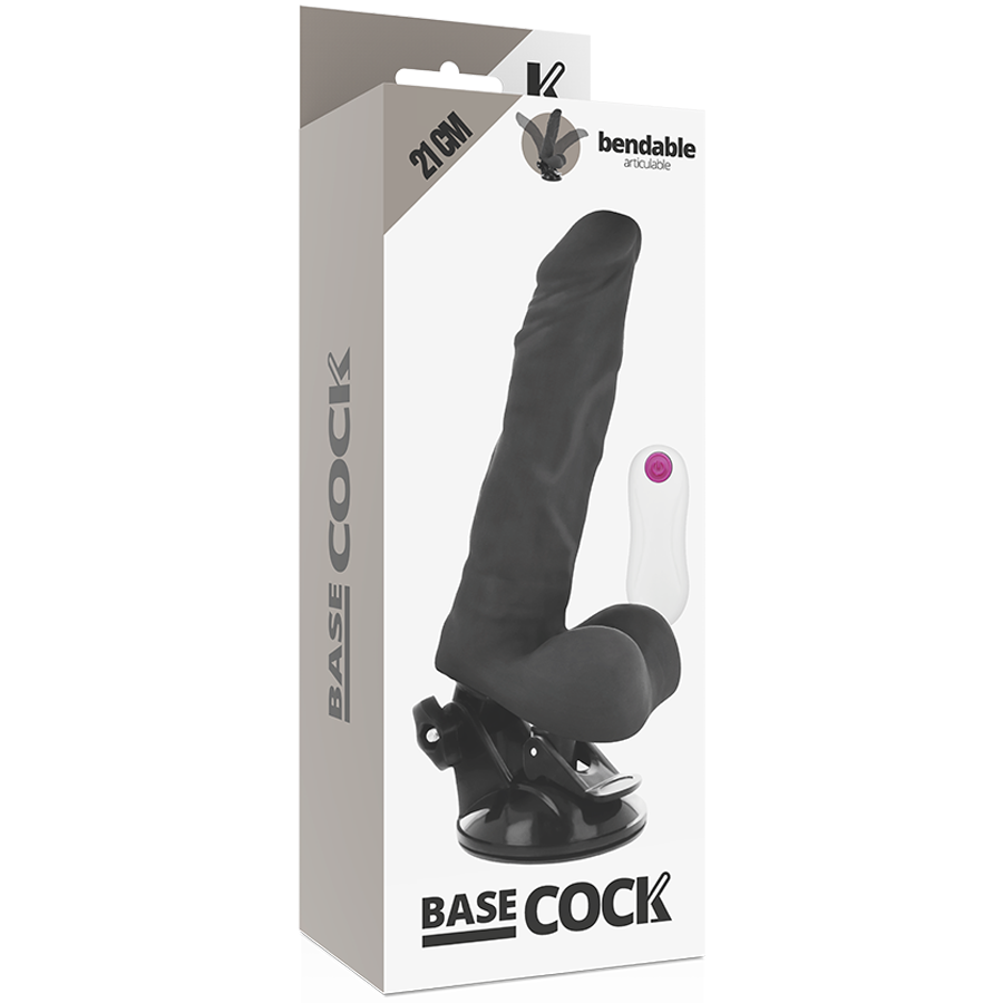BASECOCK - ARTICULABLE VIBRATOR WITH REMOTE CONTROL NATURAL 21 CM -O- 5 CM