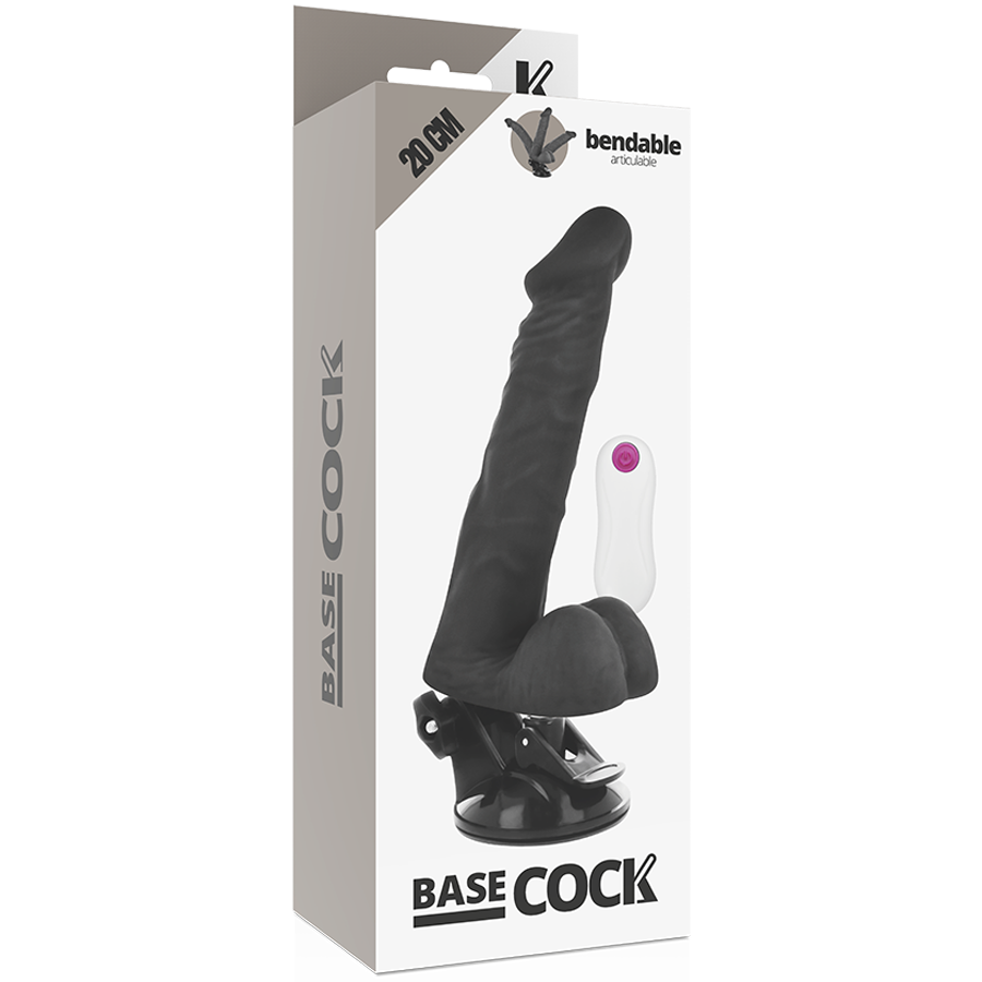 BASECOCK - ARTICULABLE VIBRATOR WITH REMOTE CONTROL NATURAL 20 CM -O- 4.5 CM