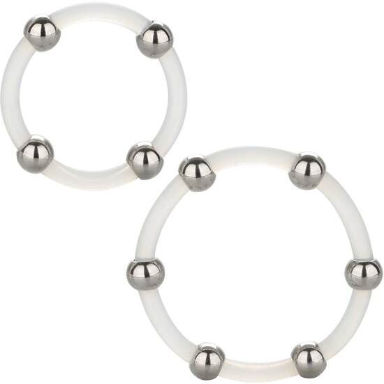 CALEXOTICS - SET OF SILICONE RINGS WITH STEEL BITS