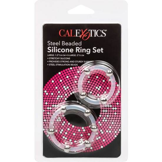 CALEXOTICS - SET OF SILICONE RINGS WITH STEEL BITS