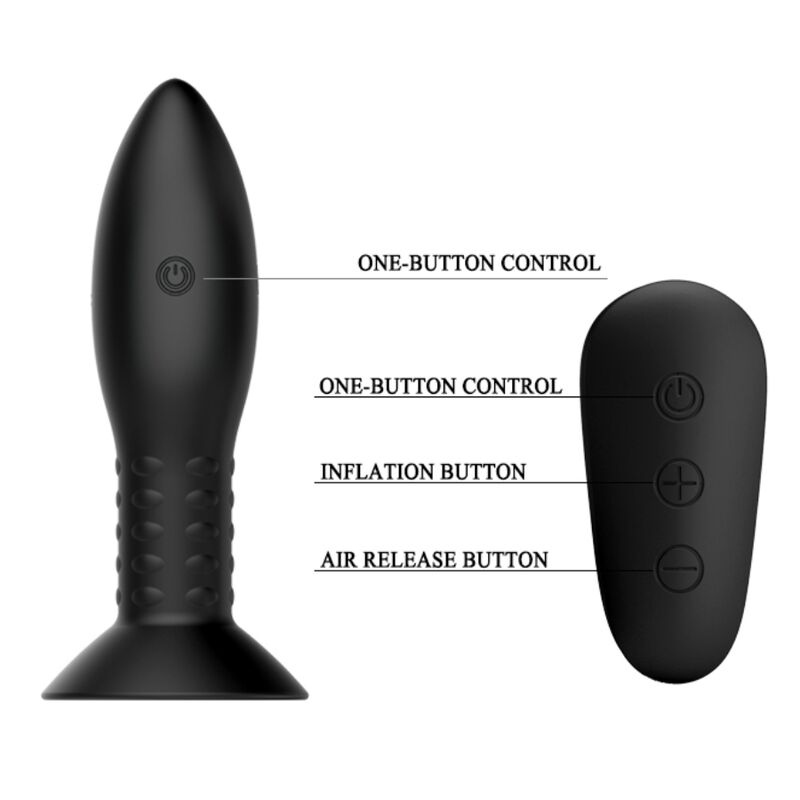 MR PLAY - BLACK ROTATING BALLS REMOTE CONTROL PLUG