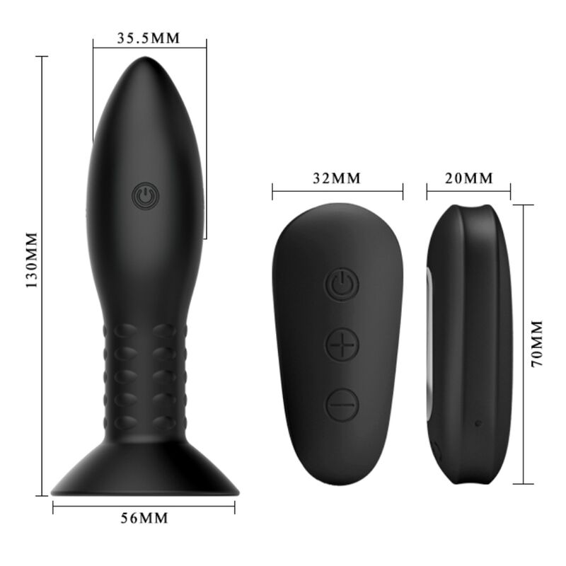MR PLAY - BLACK ROTATING BALLS REMOTE CONTROL PLUG