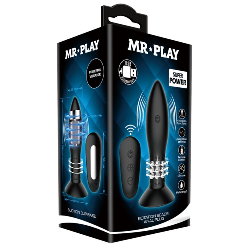 MR PLAY - BLACK ROTATING BALLS REMOTE CONTROL PLUG