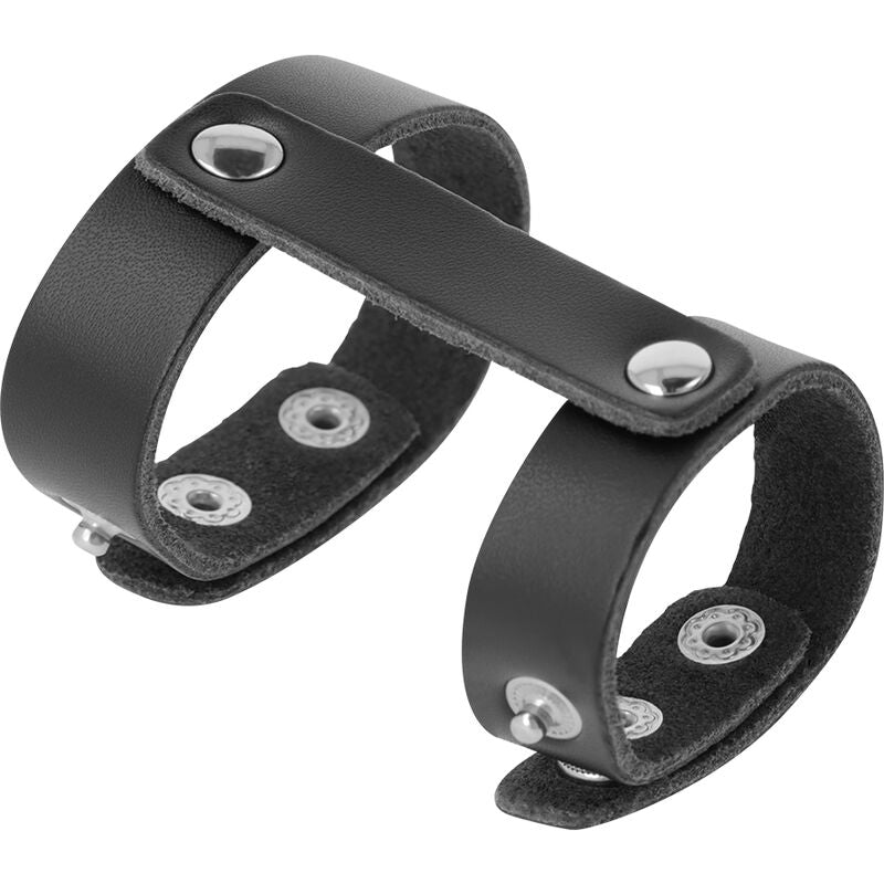 DARKNESS - ANILLO DE CUERO AJUSTABLE PARA PENE Y TESTÍCULOS