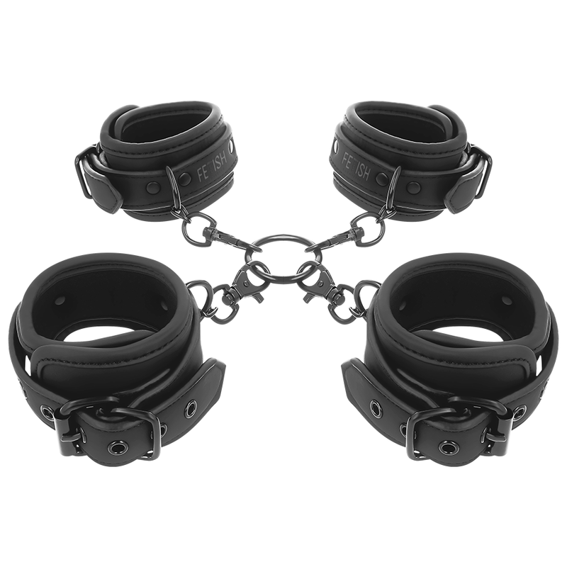 FETISH SUBMISSIVE - NOPRENE LINING HAND AND ANKLE HANDCUFFS SET